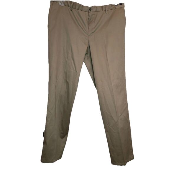 Dockers Pants Mens 44 X 36 Tan Khaki Flex Fit Flat Front Office 100% Cotton - Picture 1 of 4